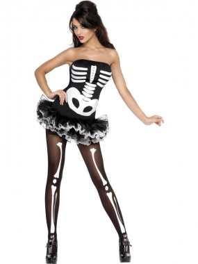 Déguisement sexy de squelette Halloween femme